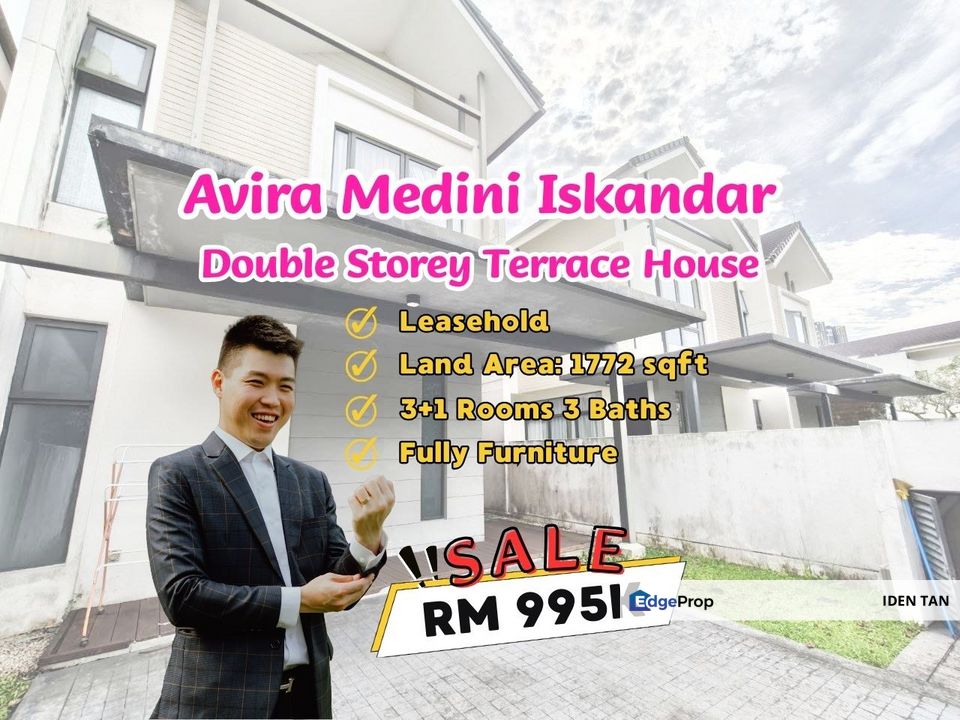 Avira Medini Iskandar Double Storey Terrace House Fully Furnished Unit For Sale Near Sunway Iskandar, Emerald Residence, Citrine Lahomes, Medini, Johor, 