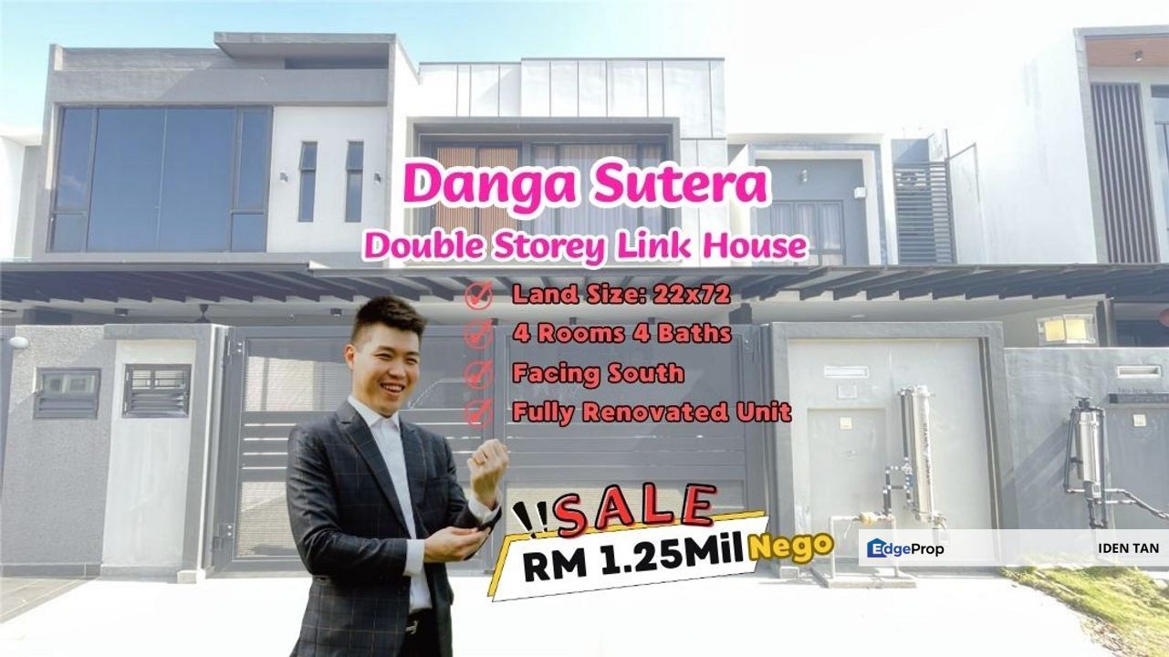 Danga Sutera Double Storey Link House Fully Renovated Unit For Sale Near Sutera Utama, Nusa Bestari, Perling, Tun Aminah, Bukit Indah, Uda Utama, Johor, Skudai