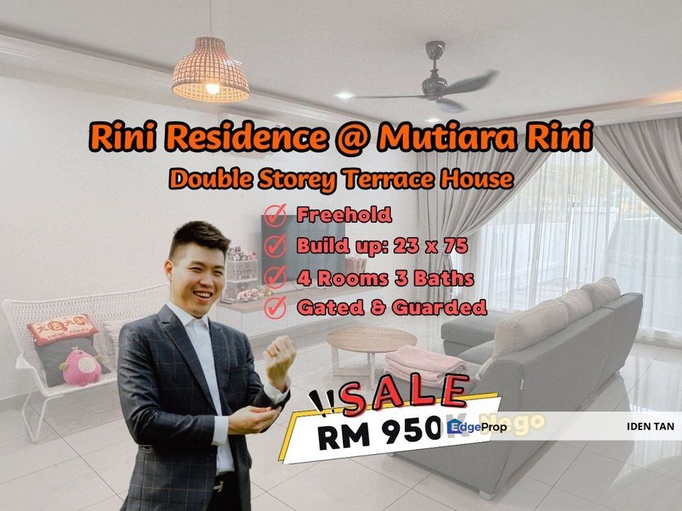 Rini Residence Mutiara Rini Double Storey Terrace House For Sale Near Rini Hills, Mutiara Mas, Tun Aminah, Skudai Indah, Taman Universiti, Skudai Baru, Johor, Skudai