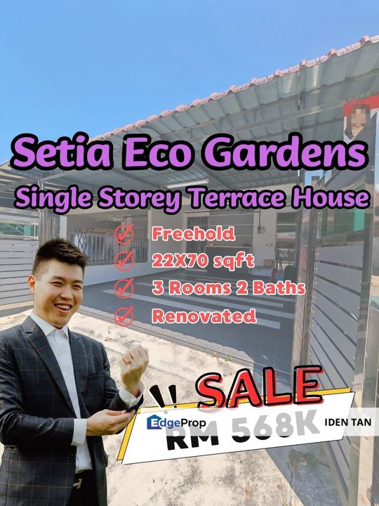 Setia Eco Gardens Single Storey Terrace House Renovated Unit For Sale Near Eco Village, Gelang Patah, Nusantara Prima, Nusa Bayu, Nusa Sentral, Johor, Gelang Patah