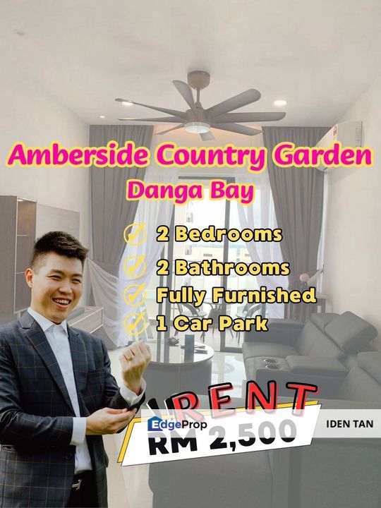 Amberside Country Garden Danga Bay Fully Furnished Unit For Sale Near Tropez, Bora Residence, Straits View 18, Paragon Residence, Aloha Tower, JB Town, Johor, Johor Bahru
