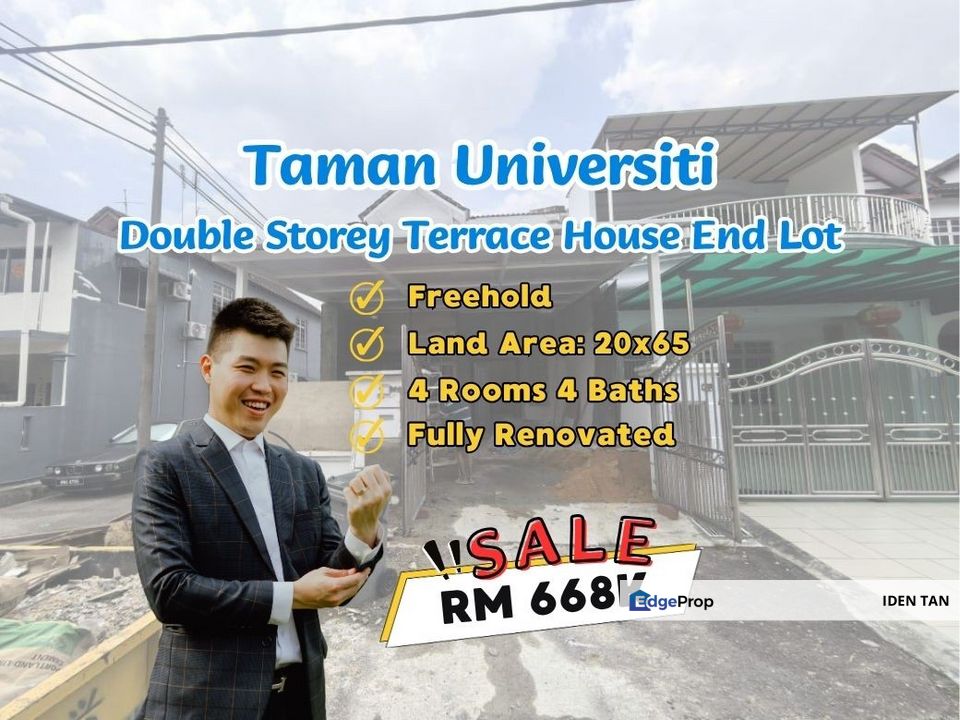 Taman Universiti Double Storey Terrace House End Lot Fully Renovated Unit For Sale Near Pulai Utama, Pulai Flora, Mutiara Rini, Desa Skudai, Skudai, Johor, Skudai