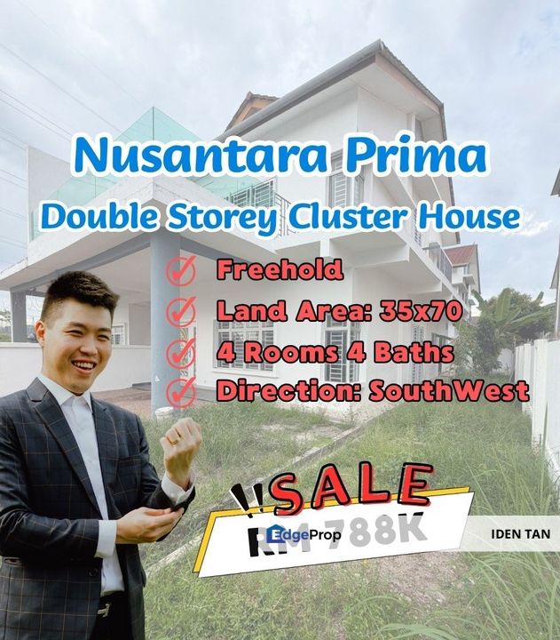 Nusantara Prima Double Storey Cluster House For Sale Near Nusa Bayu, Nusa Sentral, Taman Nusantara, Nusa Perintis, Gelang Patah, GP Prima, Taman Mas, Johor, Nusajaya
