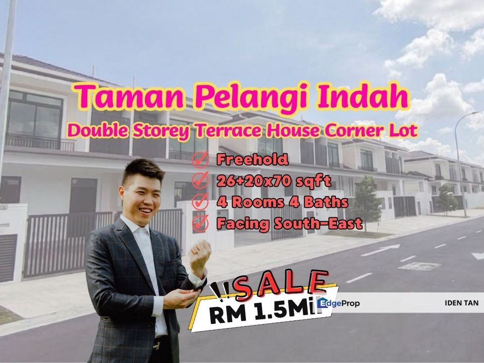 Pelangi Indah Double Storey Terrace House Corner Lot For Sale Near Taman Gaya, Puteri Wangsa, Desa Cemerlang, Tebrau, Johor Jaya, Ehsan Jaya, Austin, Johor, Ulu Tiram