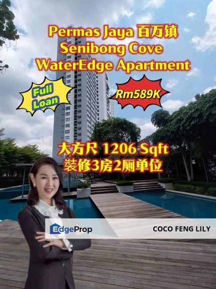 The WaterEdge Apartment, Senibong Cove, Permas Jaya, 1206 Sqft Renovation Unit , Johor, Masai