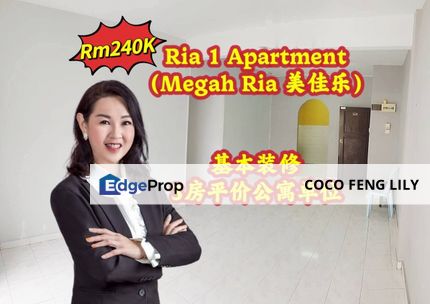 Ria 1 Apartment, Taman Megah Ria, 850 Sqft Basic Renovation Unit , Johor, Masai