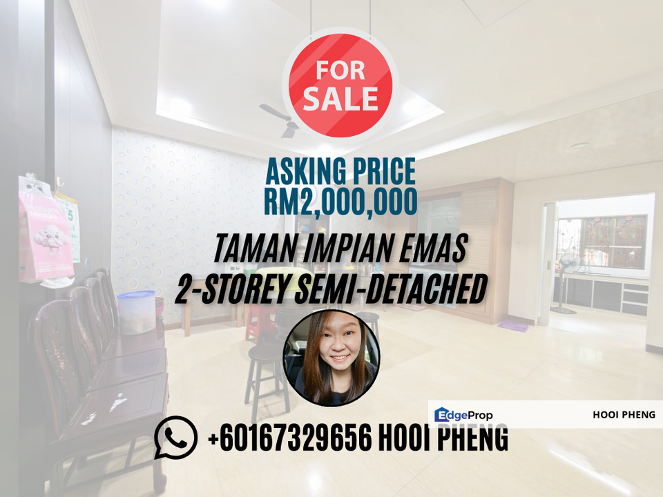 Taman Impian Emas 2 Storey Semi-Detached for Sale, Johor, Skudai