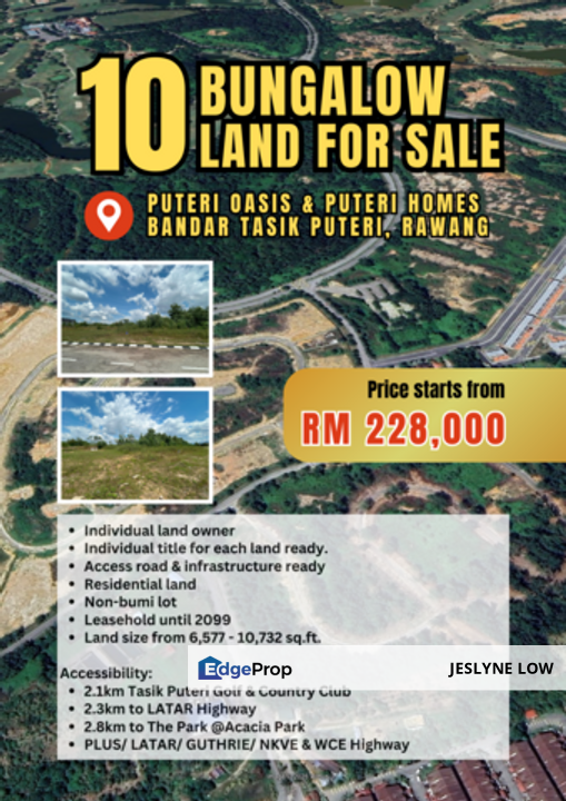 Bandar Tasik Puteri Puteri Homes Bungalow Land for Sale, Selangor, Rawang