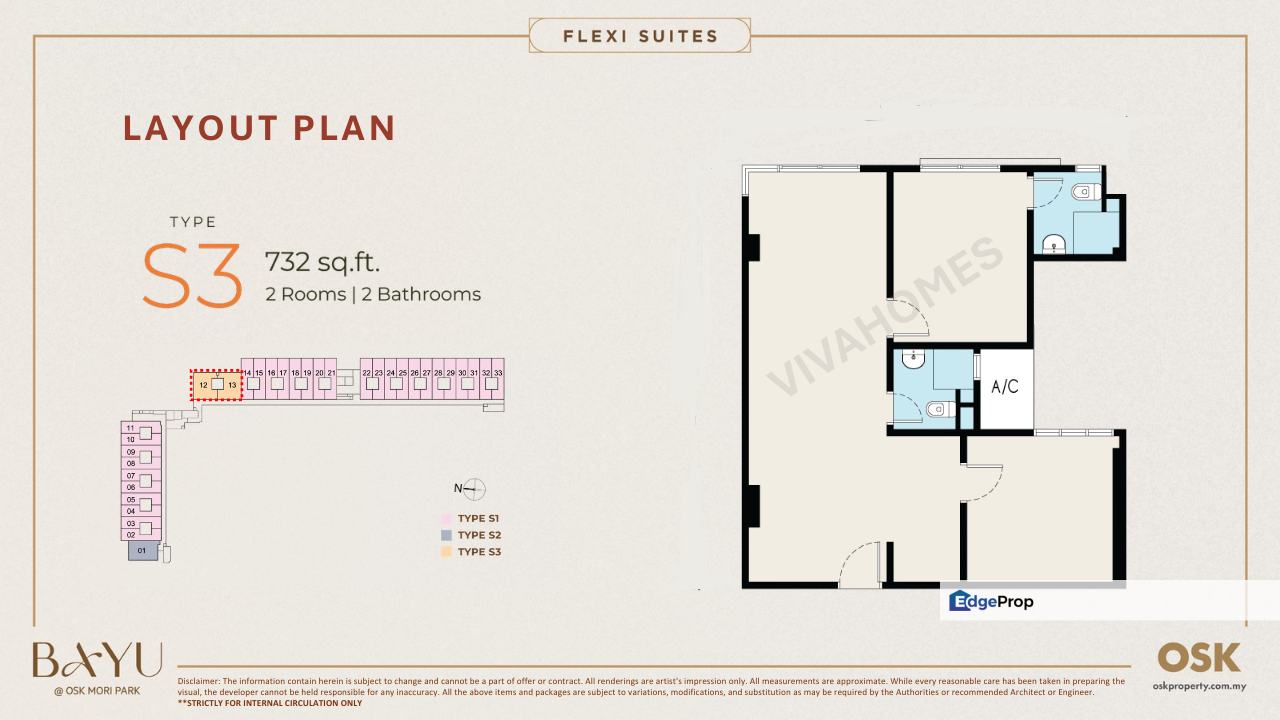 Seksyen 13 Shah Alam Bayu Residence Flexi Suites Type S3 for Sale LRT Stadium Shah Alam, Selangor, Shah Alam