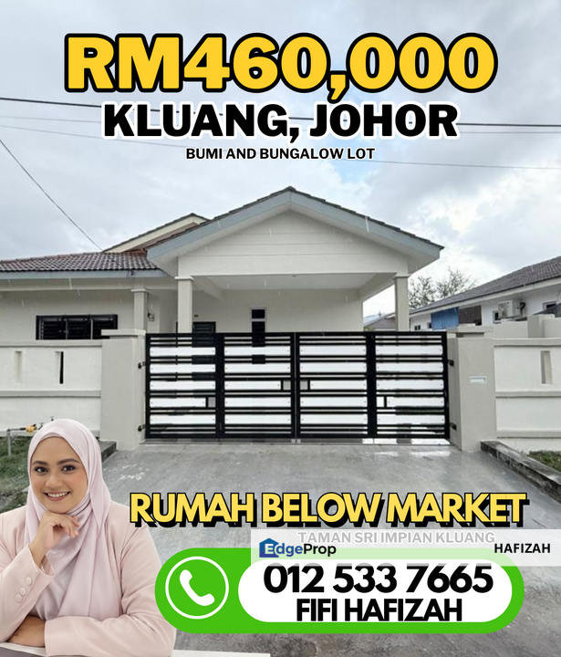 Rumah Below Market - Single Storey Bungalow House, Johor, Kluang