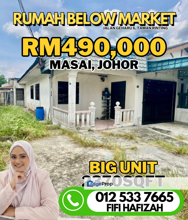 Taman Rinting Masai Single storey landed house end lot, Johor, Johor Bahru