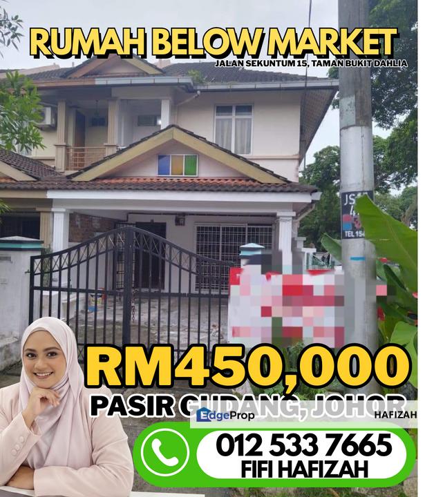 Taman Bukit Dahlia, Pasir Gudang Double Storey [end lot] landed house for sale, Johor, Pasir Gudang