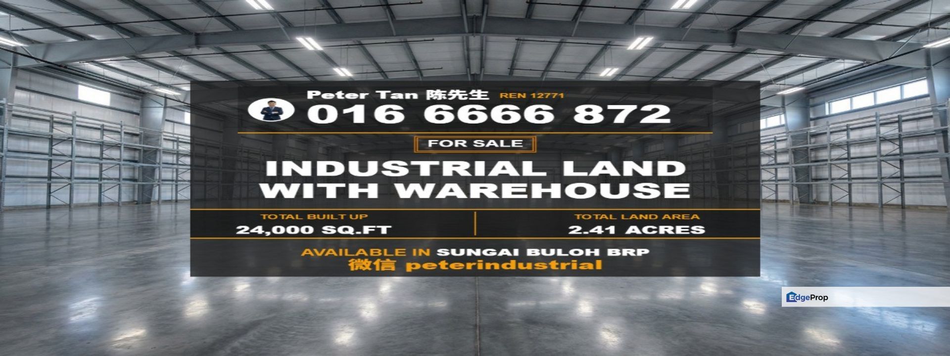 BRP Sungai Buloh Industrial Land With Warehouse For Sale 2.41 Acres, Selangor, Gombak