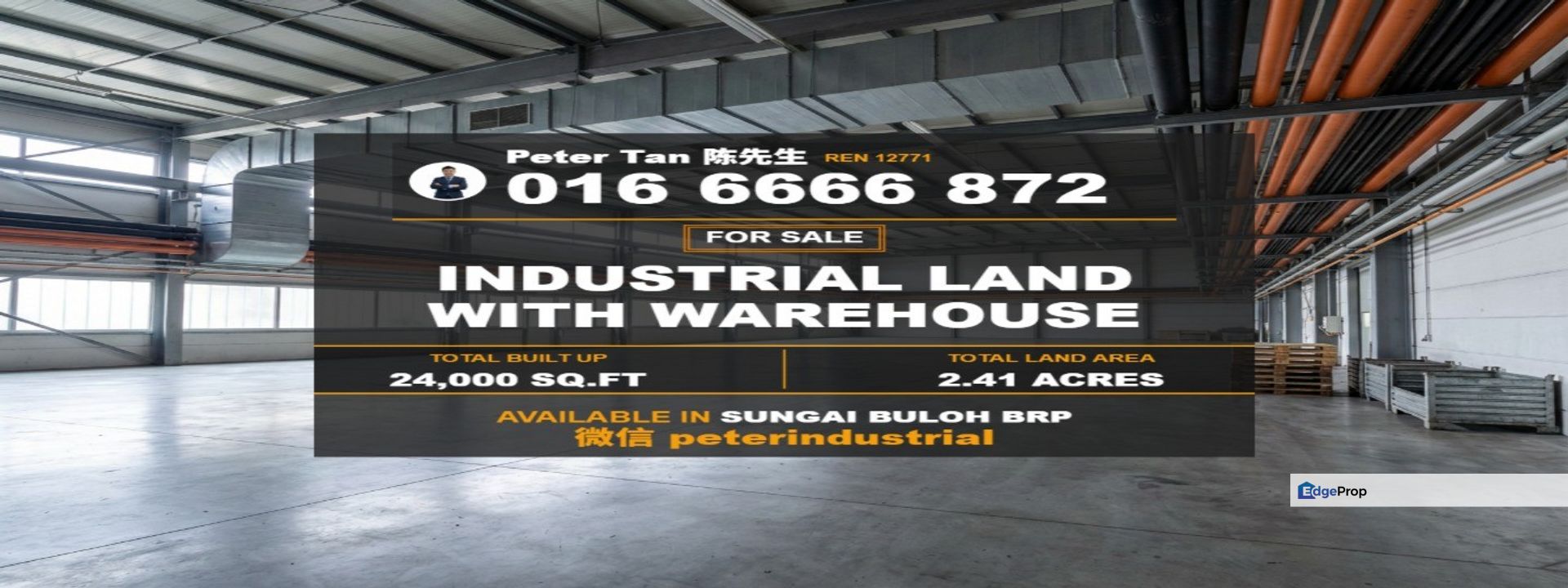 BRP Sungai Buloh Industrial Land With Warehouse For Sale 2.41 Acres, Selangor, Gombak