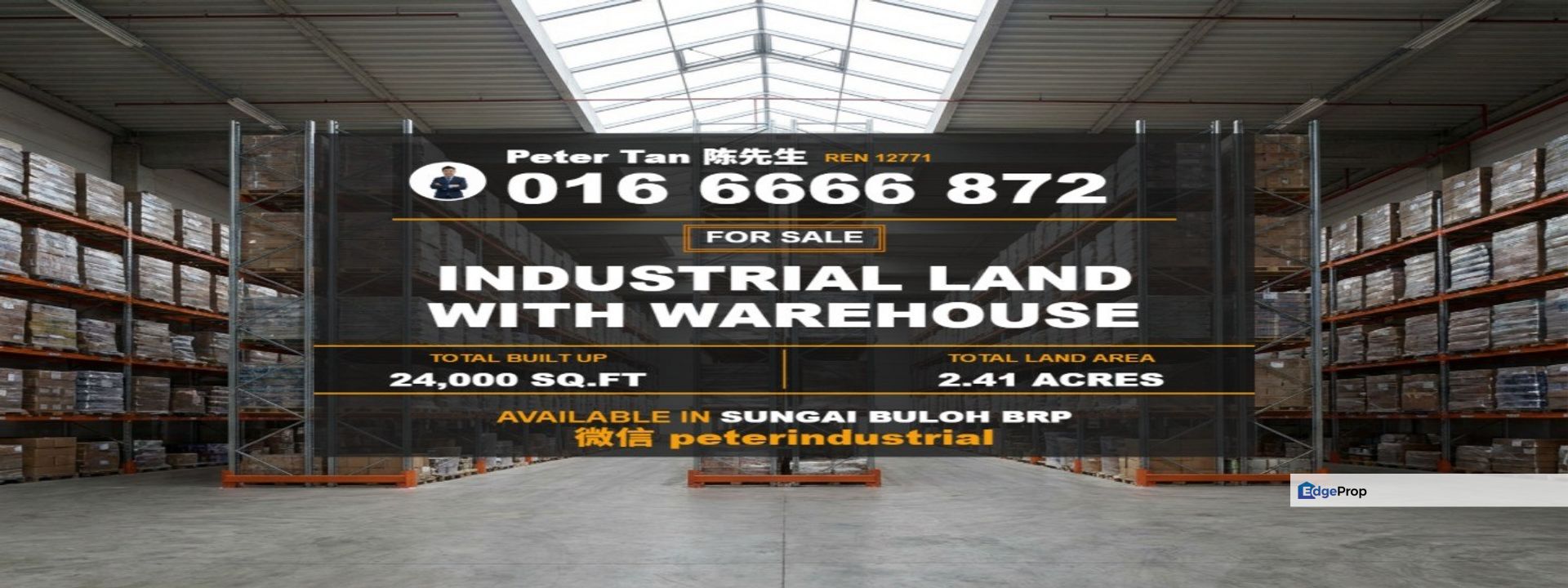 BRP Sungai Buloh Industrial Land With Warehouse For Sale 2.41 Acres, Selangor, Gombak