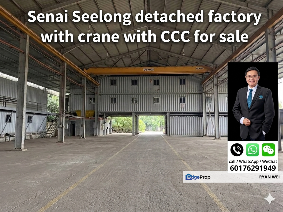 Senai Seelong detached factory with crane with CCC  for sale :, Johor, Senai
