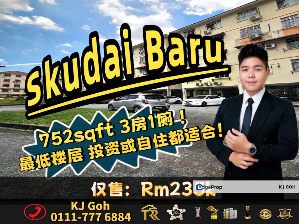 Taman Skudai Baru 3 Bedroom Apartment For Sale, Johor, Skudai