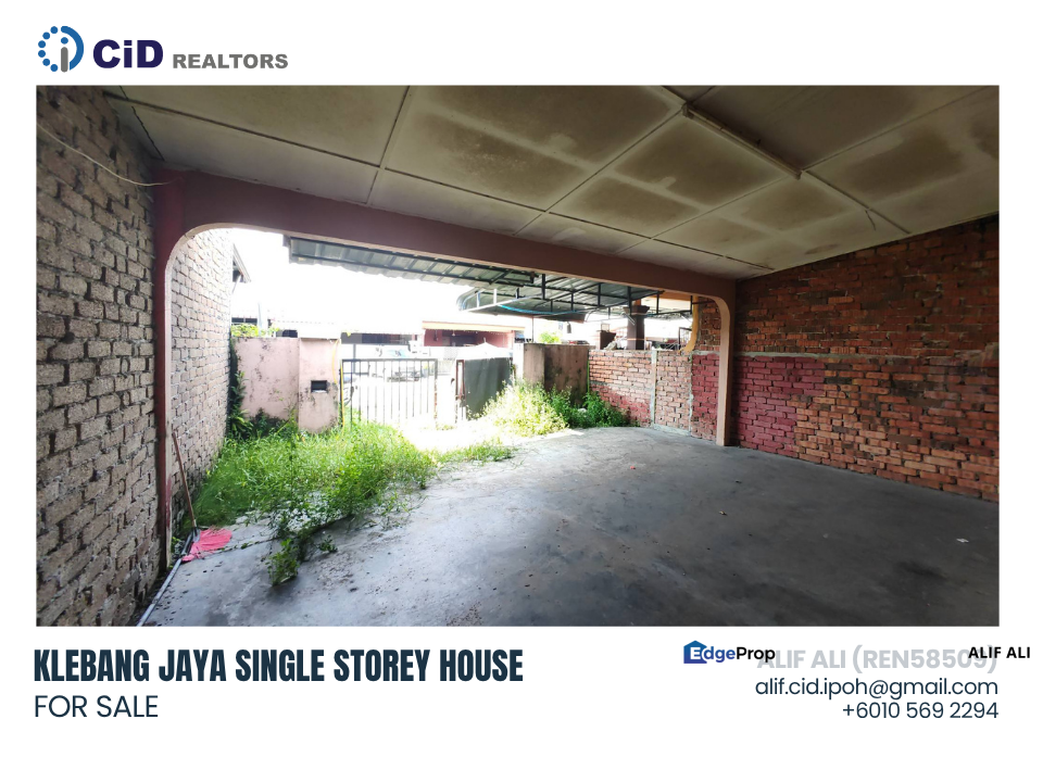 Klebang Jaya Single Storey Terrace House for Sale | RM155K Negotiable | Low Cost Title, Perak, Chemor
