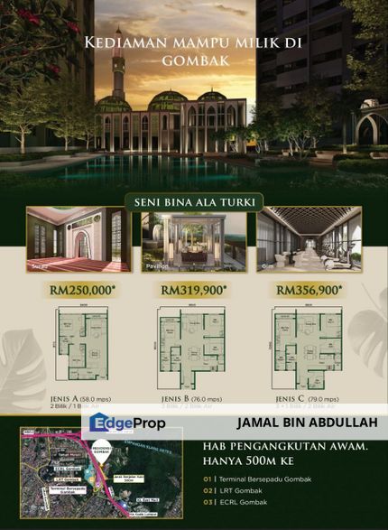 Apartment Berdekatan ECRL & LRT Gombak Below Market For Sale, Selangor, Gombak