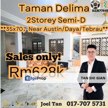 Taman Daya, Jalan Delima Semi-D for Sale, Johor, Johor Bahru