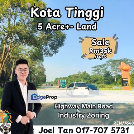 Kota Tinggi 5Acre Land for Sale, Johor, Ulu Tiram