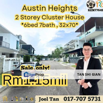 Austin Heights Cluster House for Sale, Johor, Johor Bahru