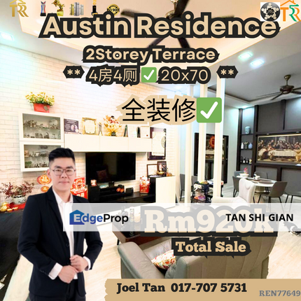 Austin Residence Terrace for Sale, Johor, Johor Bahru