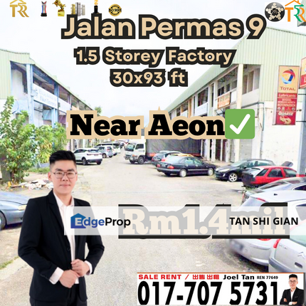 Permas Jaya Terrace Factory for Sale, Johor, Masai