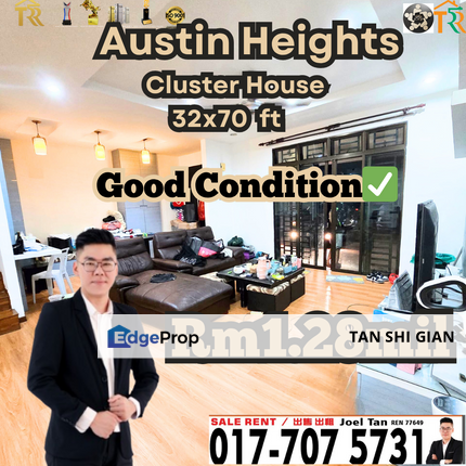Austin Heights Cluster House for Sale, Johor, Johor Bahru