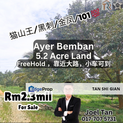 Kulai Ayer Bemban 5.2Acre Durian Land for Sale, Johor, Kulai