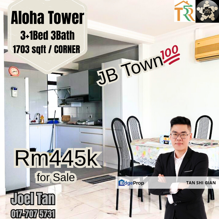 Aloha Tower Condominium 3+1Bedroom for Sale , Johor, Johor Bahru