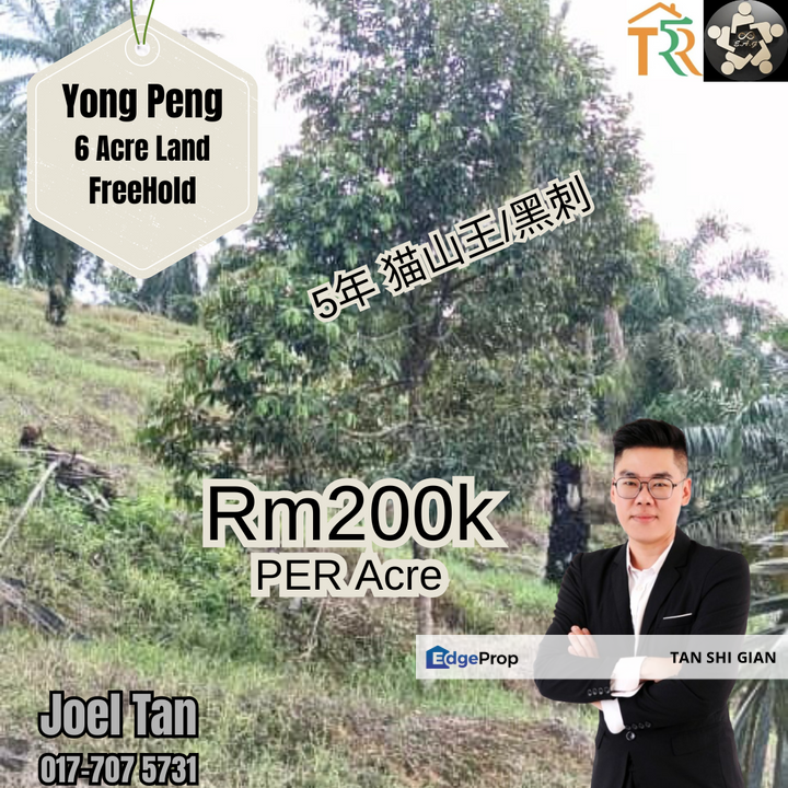 Yong Peng 6 acre land for Sale , Johor, Yong Peng