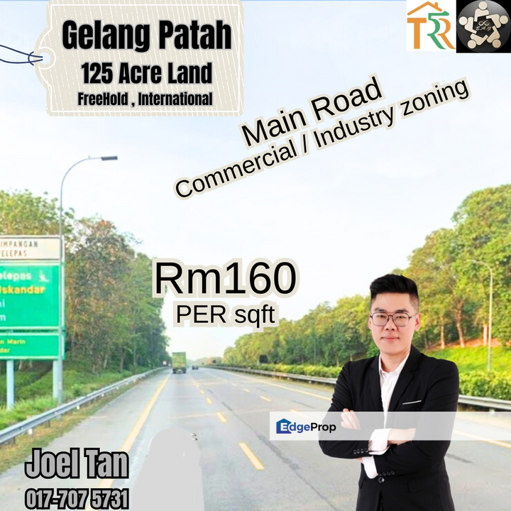 Gelang Patah 125 acre land for sale, Johor, Gelang Patah