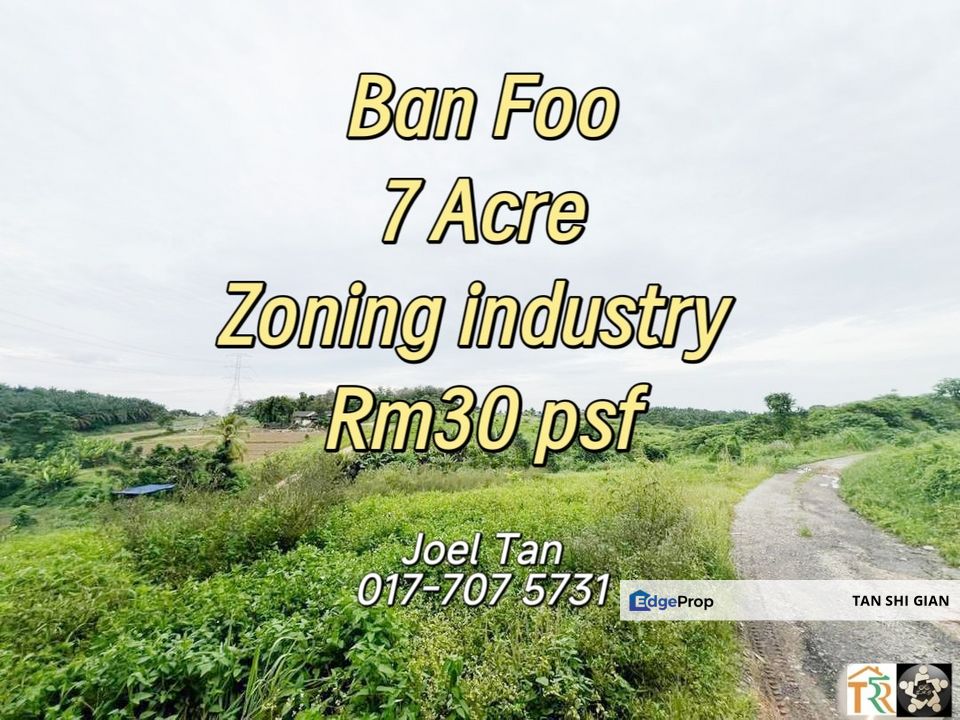 Ban Foo 7acre land for Sale , Johor, Ulu Tiram