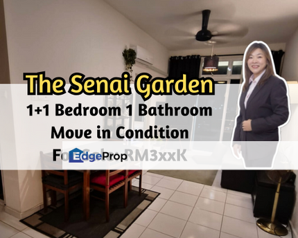 The Senai Garden, Senai, Johor, 1+1 Bedroom, Move in Condition, 24 Hours Gated Guarded, Johor, Senai