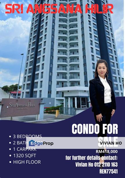 Sri Angsana Hilir Block C condominium for sales, Kuala Lumpur, Desa Pandan