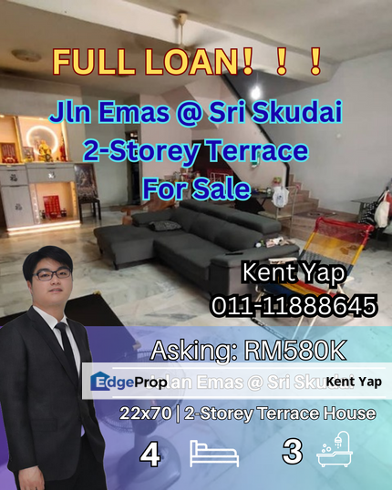 Sri Skudai / Full Loan / 2-Storey Terrace / For Sale, Johor, Skudai