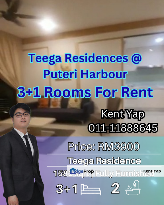 Teega Residences / 3+1 Rooms / For Rent, Johor, Kota Iskandar