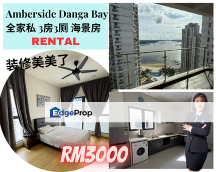 Amberside Country Garden Danga Bay Seaview 3R3B Fully Furnished, Johor, Johor Bahru