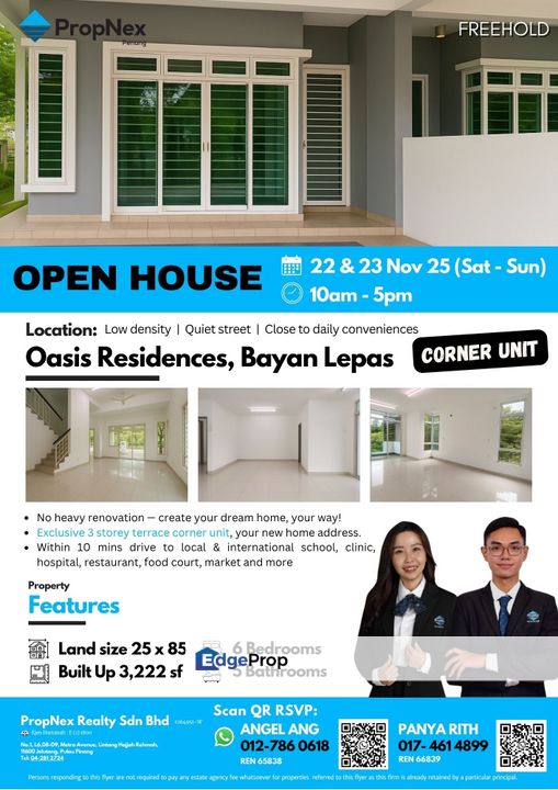 Oasis Residences 3 Storey Corner Terrace Exclusive, Penang, Relau
