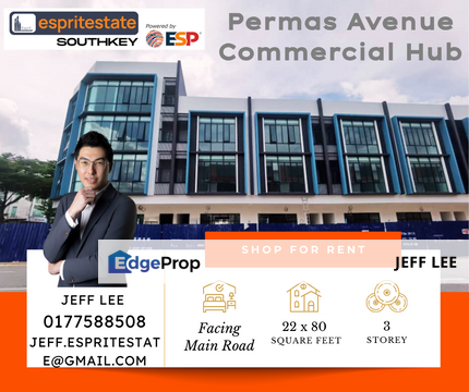 Permas Avenue  New Shop for Rent, Johor, Masai