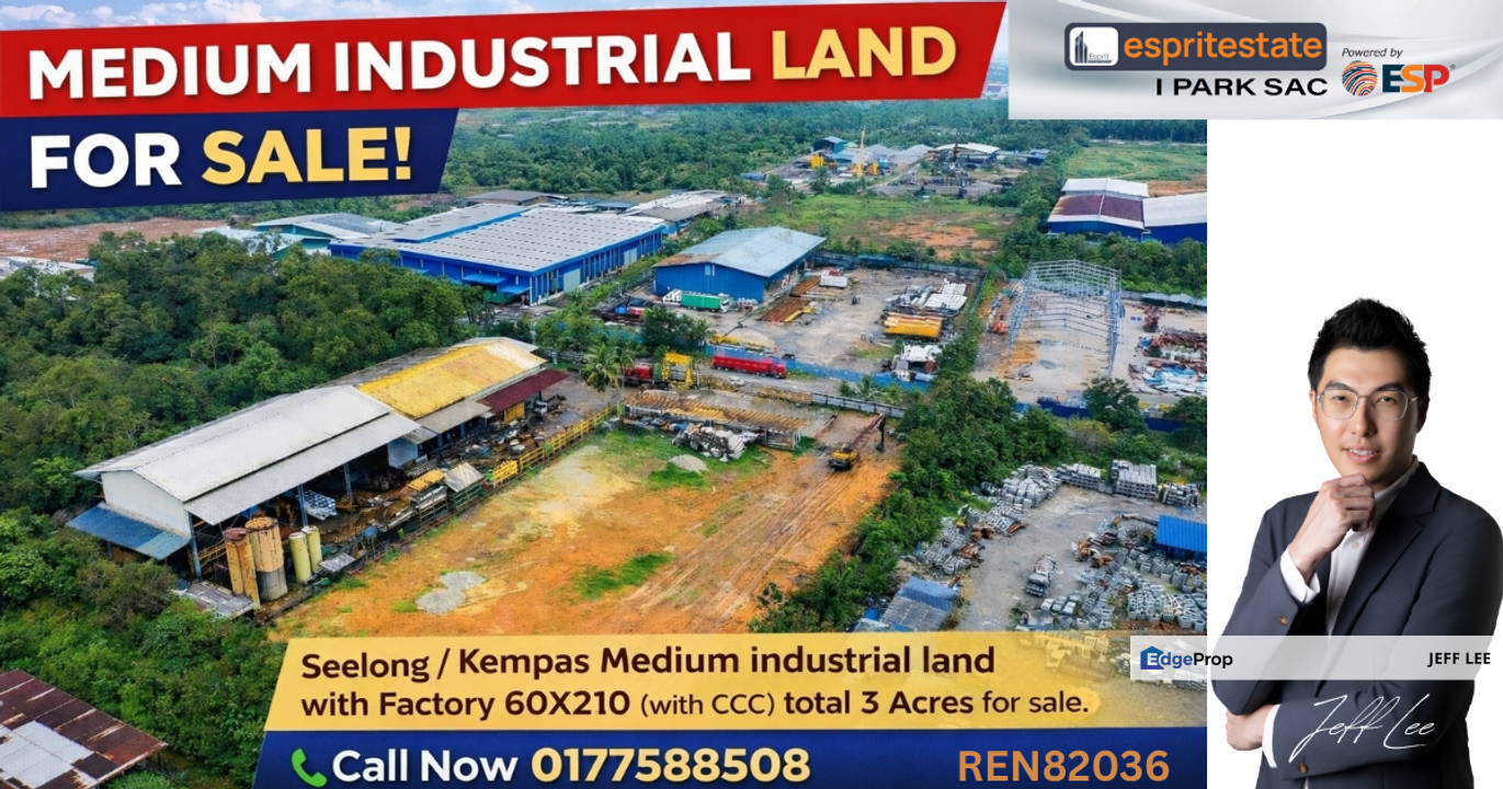 Seelong / Kempas Medium Industrial Land with Factory For Sale, Johor, Senai