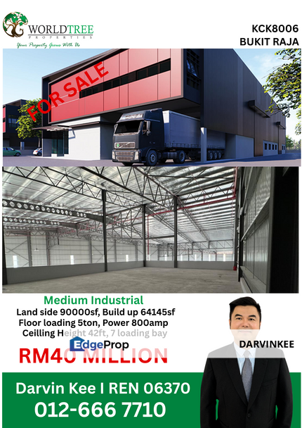 KLANG DETACHED FACTORY FOR SALE, Selangor, Klang