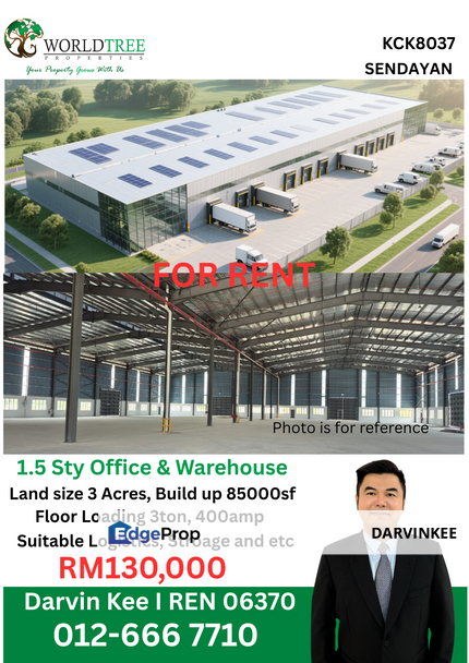 Sendayan Tech Valley Industrial Park  Warehouse For Rent, Negeri Sembilan, Siliau