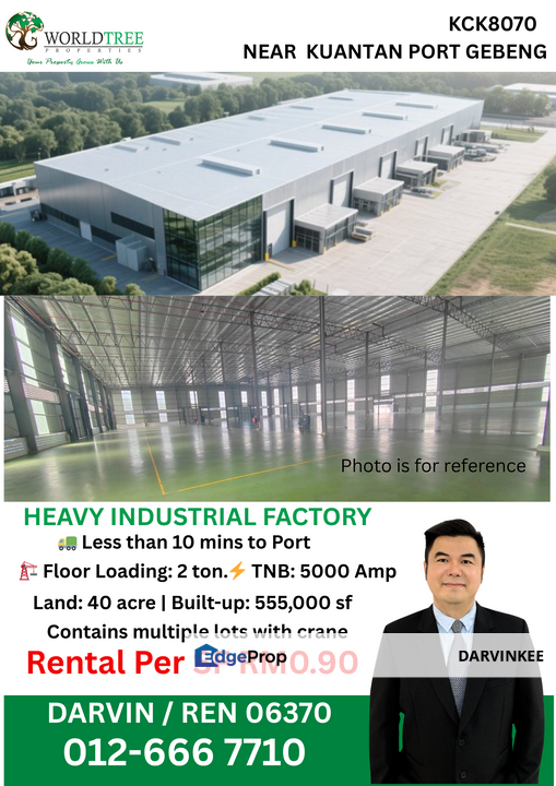 HEAVY INSUTRIAL FACTORY FOR RENT, Pahang, Kuantan
