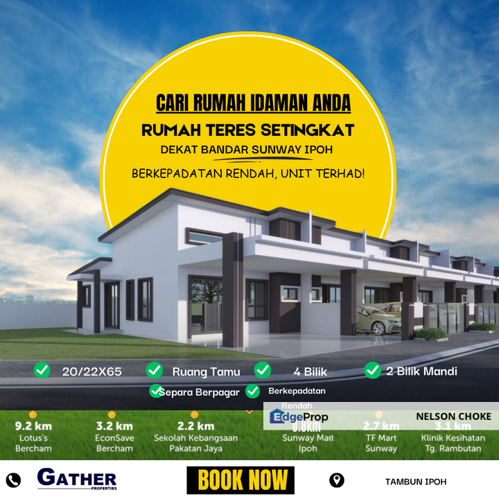 TAMBUN , ARENA PERPADUAN UTAMA RUMAH BARU SETINGKAT UNTUK JUAL, Perak, Ulu Kinta