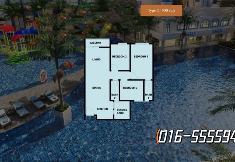 Santorini Freehold Condo @ Botani Ipoh for Sale