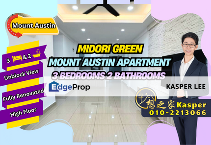 Midori Green Austin Heights Mount Austin Apartment For Sale Fully Renovated Unblock View High Floor Low Density 3 Bedroom, Johor, Johor Bahru