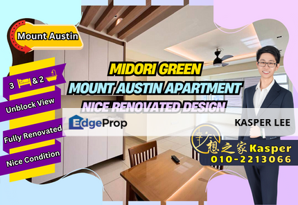 Midori Green Austin Heights Mount Austin Apartment For Sale Fully Renovated Unblock View Middle Floor Low Density 3 Bedroom, Johor, Johor Bahru