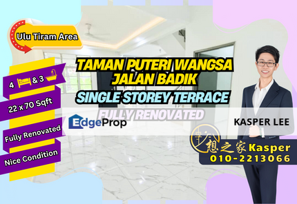 Taman Puteri Wangsa Double Storey Terrace For Sale Fully Renovated Nice Condition, Johor, Ulu Tiram